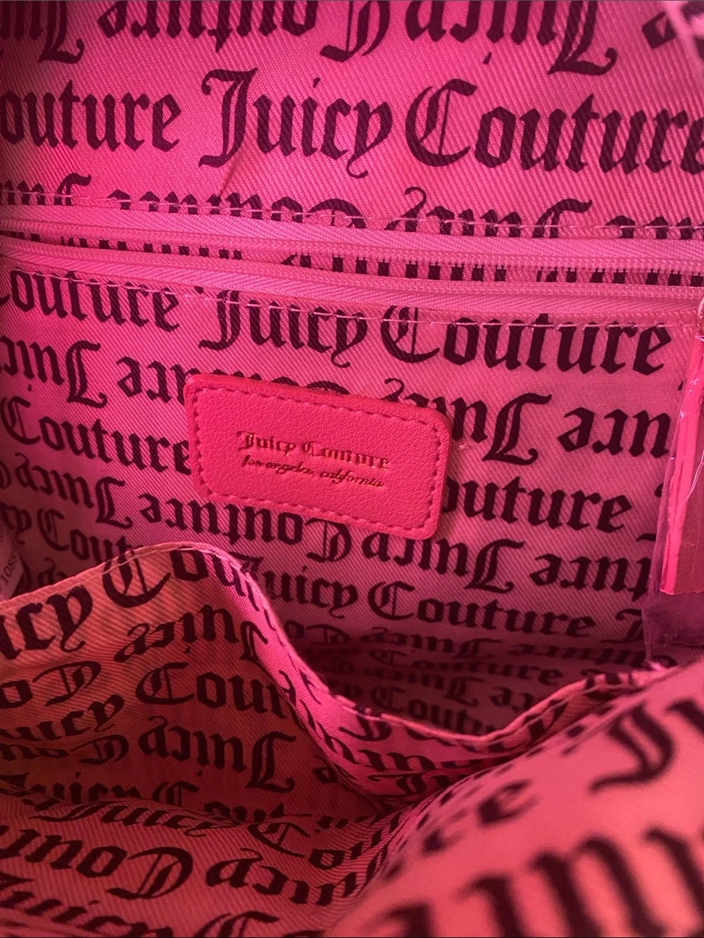Juicy Couture Pink Script Mini Backpack with Front Bow